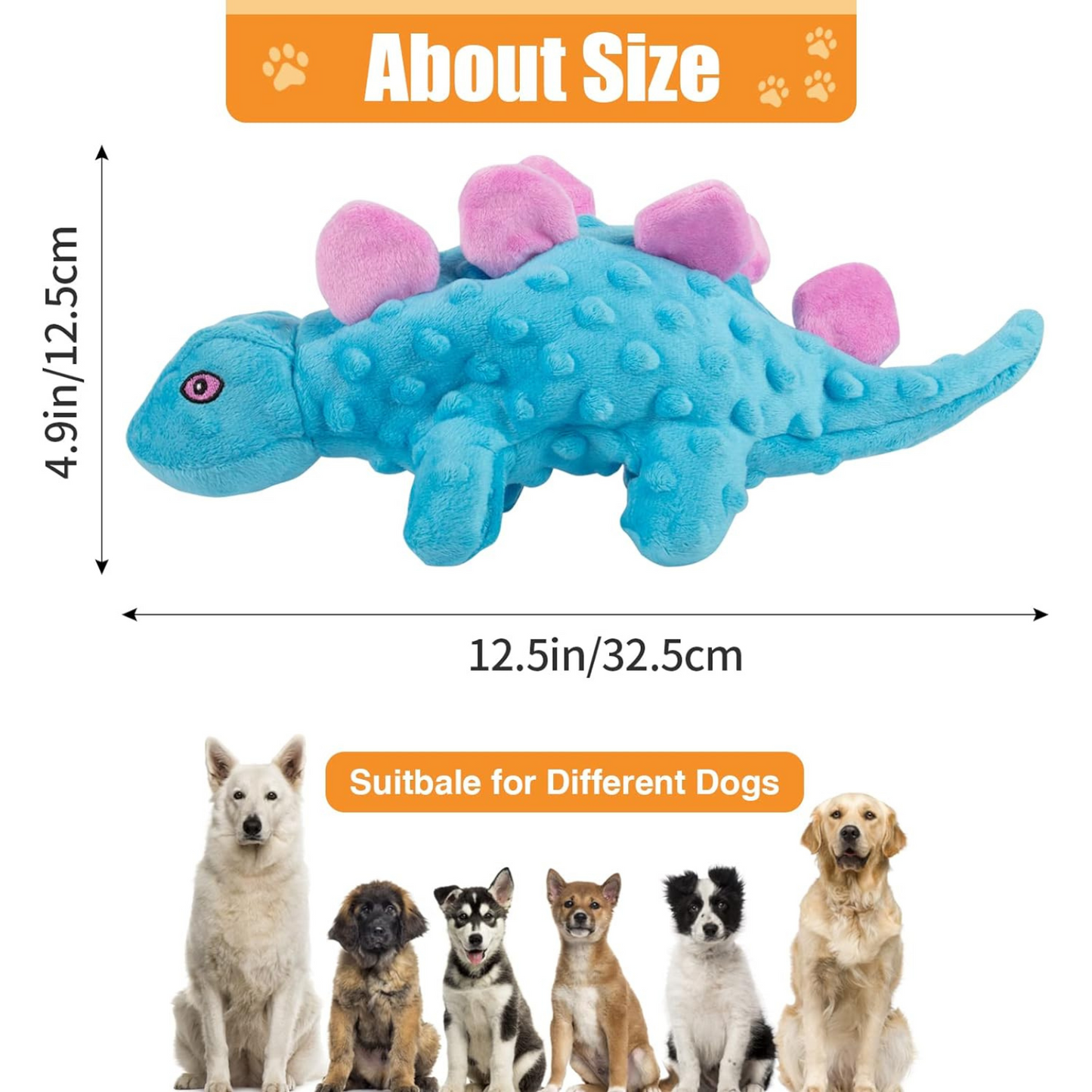 Stegosaurus Dog Toy – Durable Dino Fun for Chewy Pups