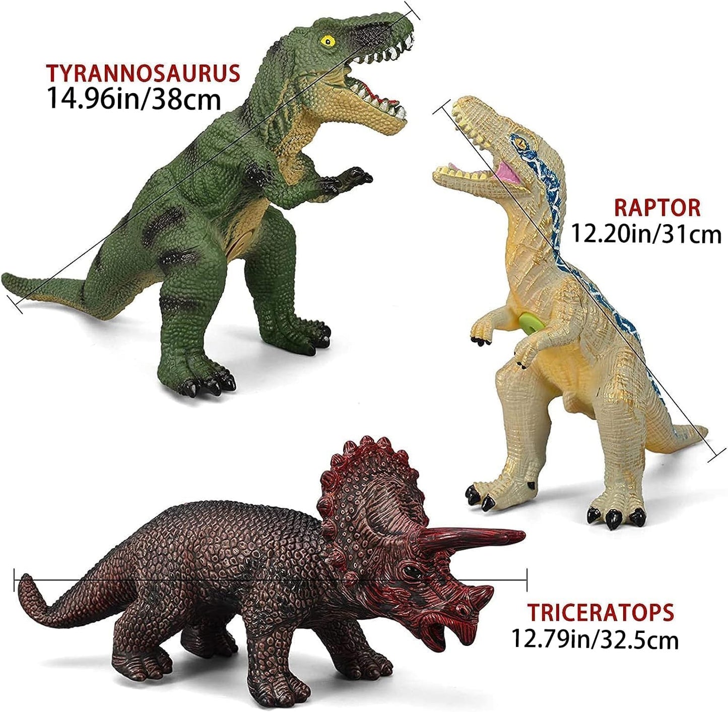6 Piece Jumbo Dinosaur Toys for Kids 3-5 and Toddlers, Large Soft Dinosaur Toys for Lovers - Perfect Party Favors, Birthday Gifts