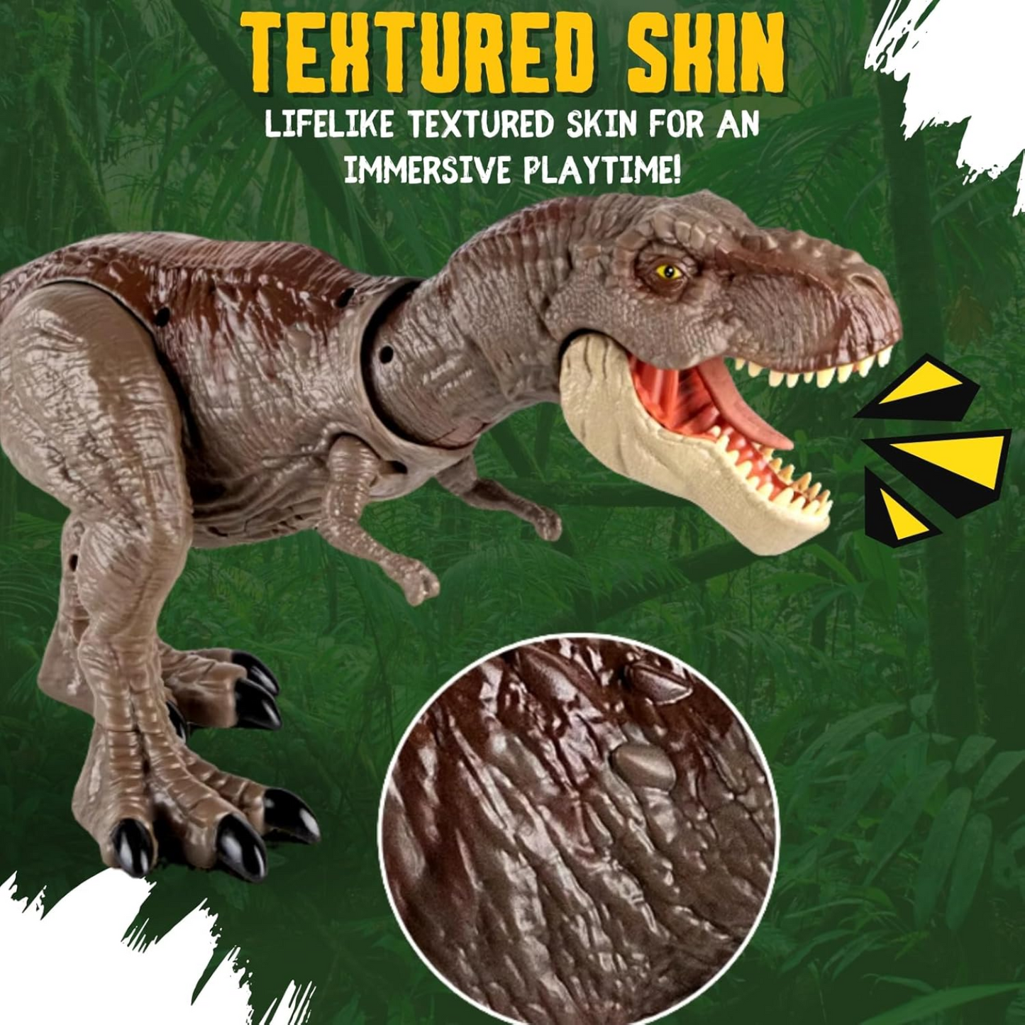 Rampaging Tyrannosaurus Rex Dinosaur Attack Action Figure - 21” with Lights, Chomp & Roar Play Toy for Kids