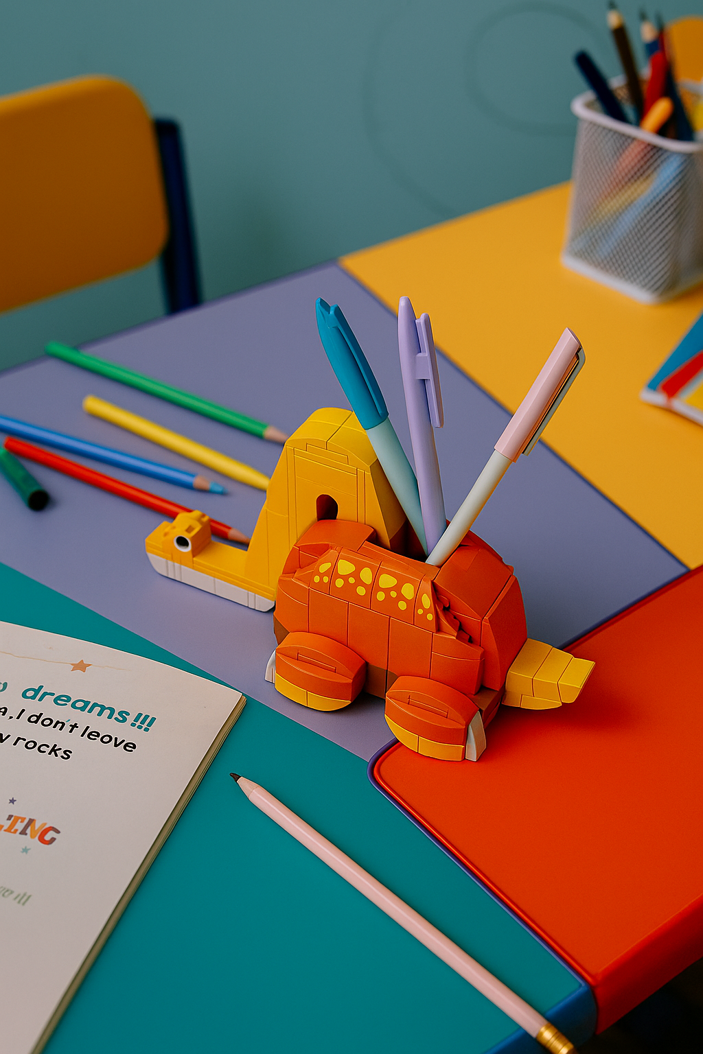 Dinosaur Building Block T. rex Storage Case | Creative Bricks Pencil Holder