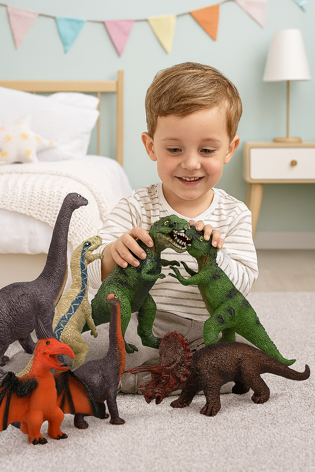 6 Piece Jumbo Dinosaur Toys for Kids 3-5 and Toddlers, Large Soft Dinosaur Toys for Lovers - Perfect Party Favors, Birthday Gifts