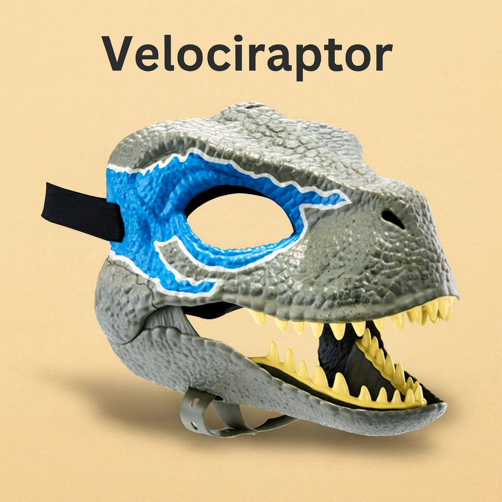 Velociraptor / T. Rex Dinosaur Mask – Realistic Moving Jaw Cosplay Mask!