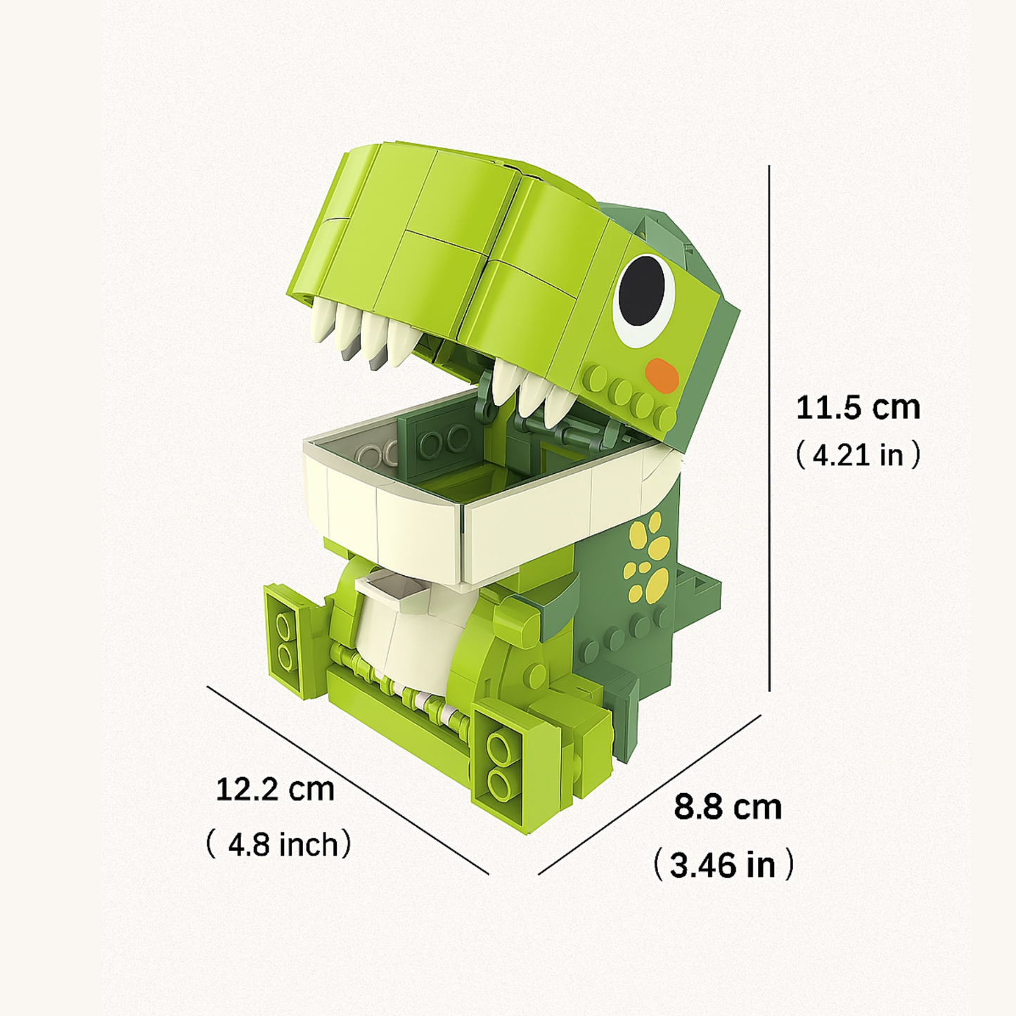 2 in 1 Dinosaur Toys Building Block Birthday Piggy Bank for Kids 5-9 Years
