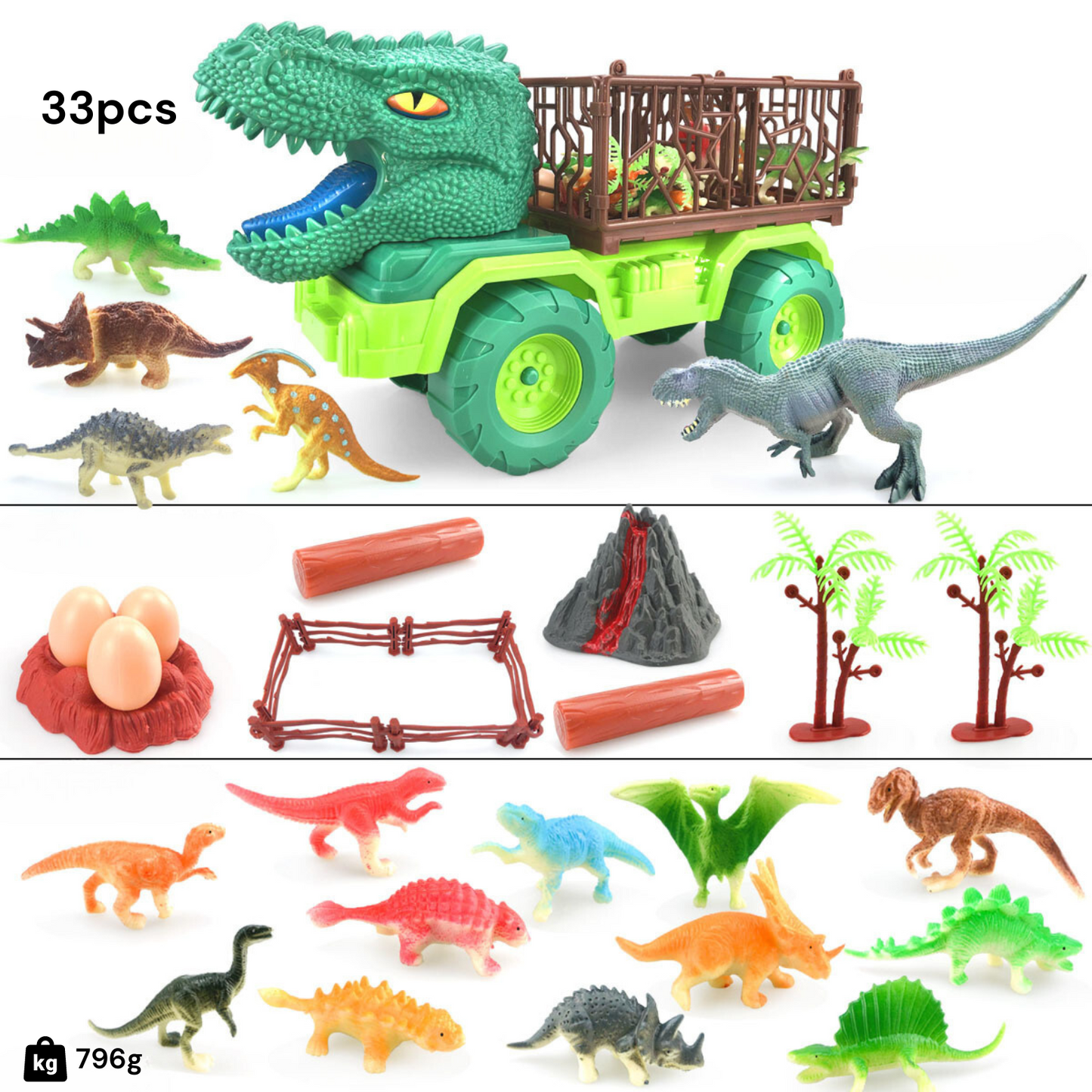 Dinosaurs toys Carrier Truck 33 pcs