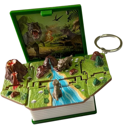 Dinosaur toys Folding Pop-Up Book Keychain