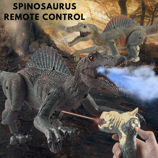 Remote Control Walking Spinosaurus Dinosaur Toy – Light Chasing, Spraying, Roaring!