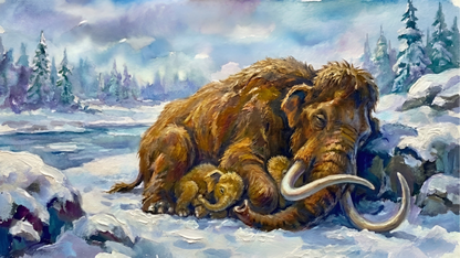 Wooly Mammoth | Sleeping Dinosaurs Posters