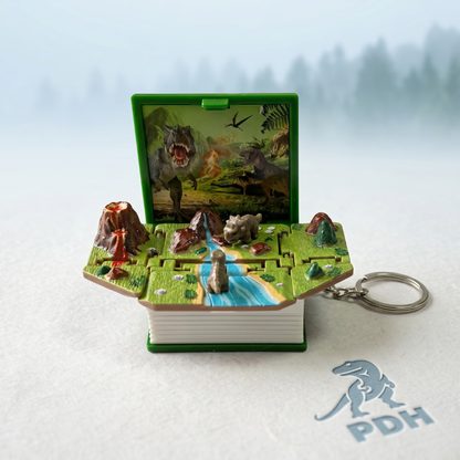 Dinosaur toys Folding Pop-Up Book Keychain