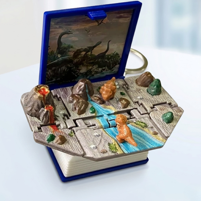 Dinosaur toys Folding Pop-Up Book Keychain