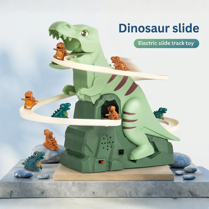 Dinosaur Chasing Race Track Game Set – Climbing, Sliding & Musical Fun!