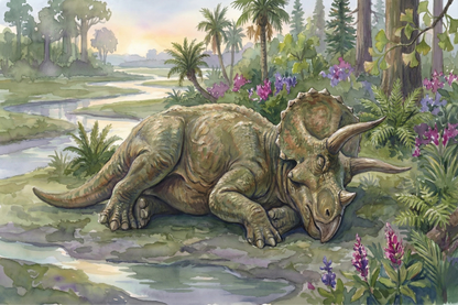 Triceratops | Sleeping Dinosaurs Posters