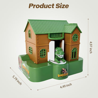 Children's Dinosaur Piggy Bank, Coin Stealing Cartoon Money Box, Automatic Electronic Music Gift, House Shape