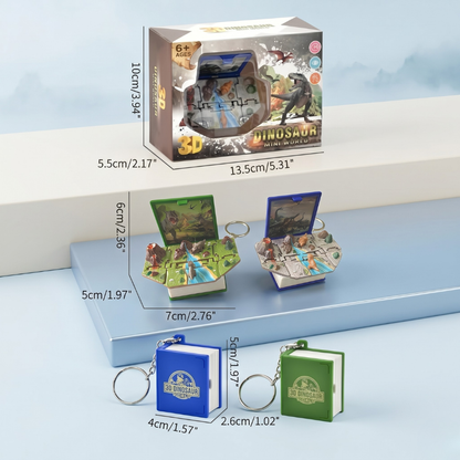 Dinosaur toys Folding Pop-Up Book Keychain