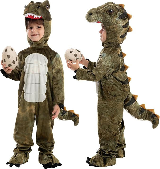 Lifelike T-Rex Dinosaur Onesie/Costume for Kids – Realistic 3D Design & Complete Set