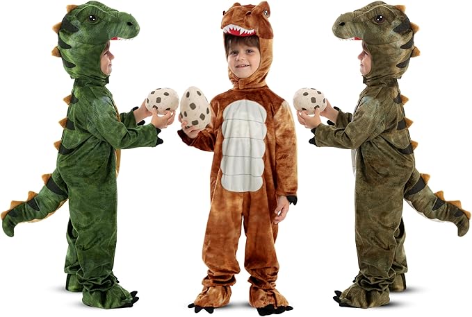 Lifelike T-Rex Dinosaur Onesie/Costume for Kids – Realistic 3D Design & Complete Set