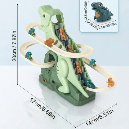 Dinosaur Chasing Race Track Game Set – Climbing, Sliding & Musical Fun!