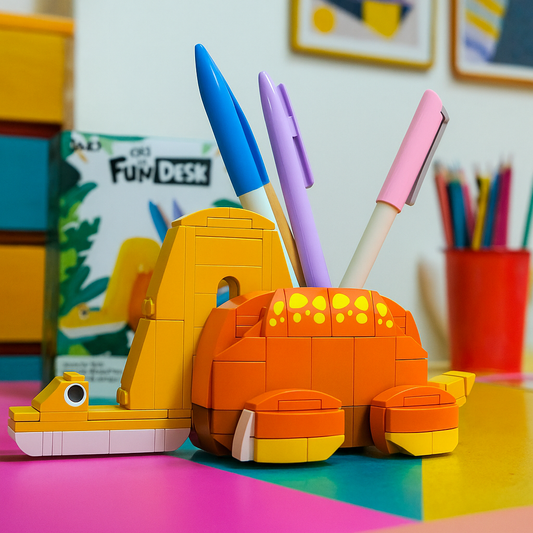 Dinosaur Building Block T. rex Storage Case | Creative Bricks Pencil Holder