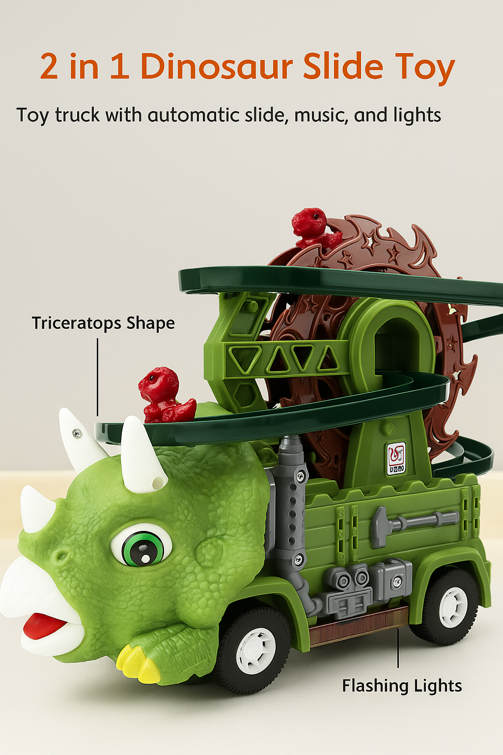 Triceratops electric universal boy toy dinosaur car