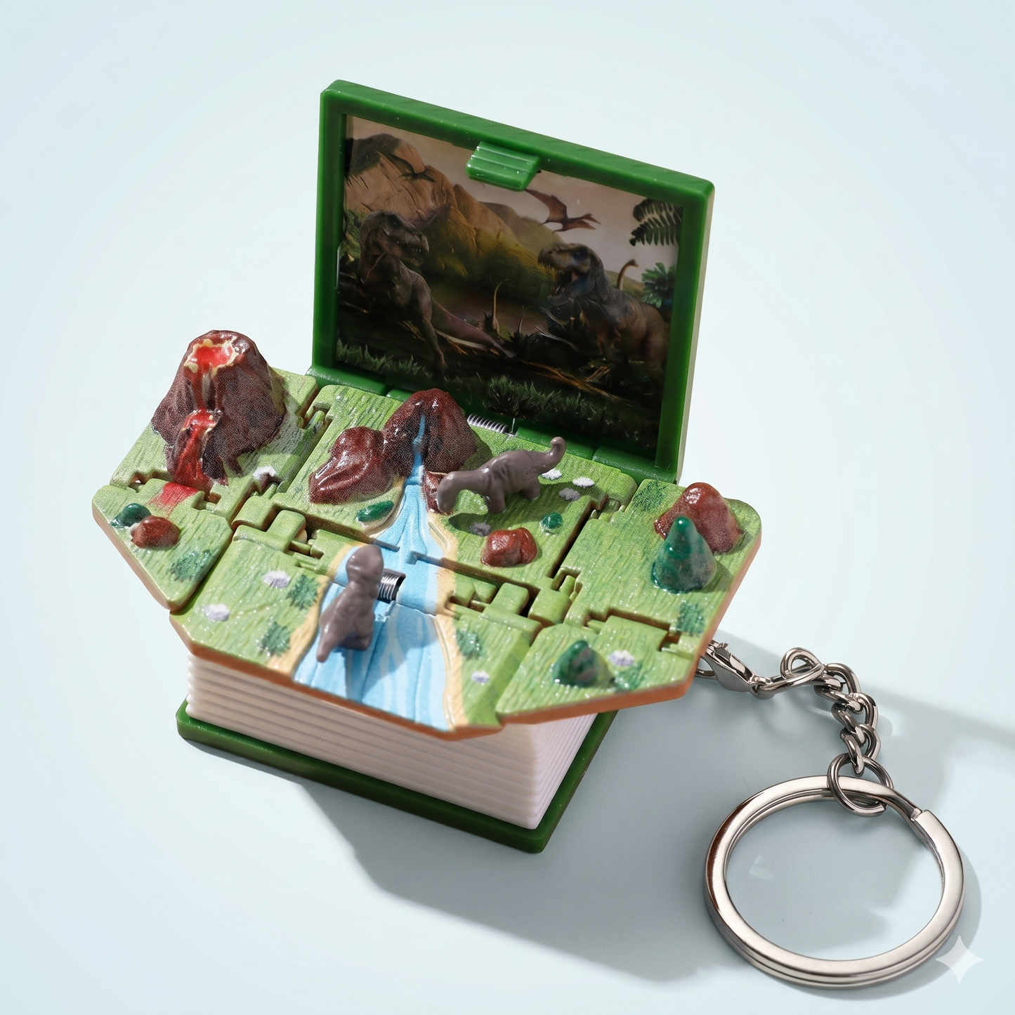Dinosaur toys Folding Pop-Up Book Keychain