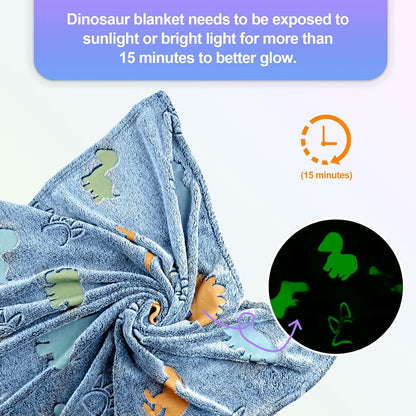 Dinosaur Blanket Glow in the Dark