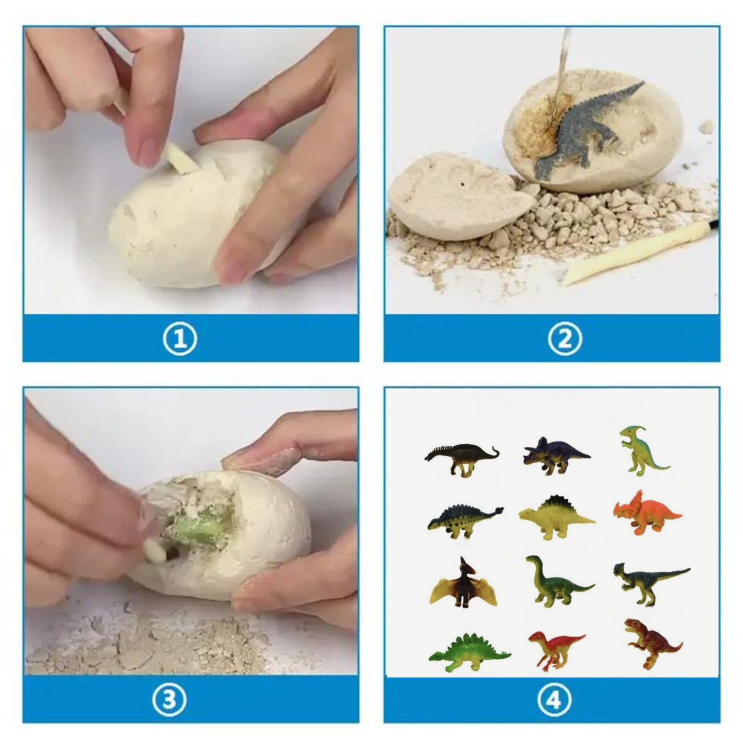 Dinosaur toys Egg Fossil Excavation