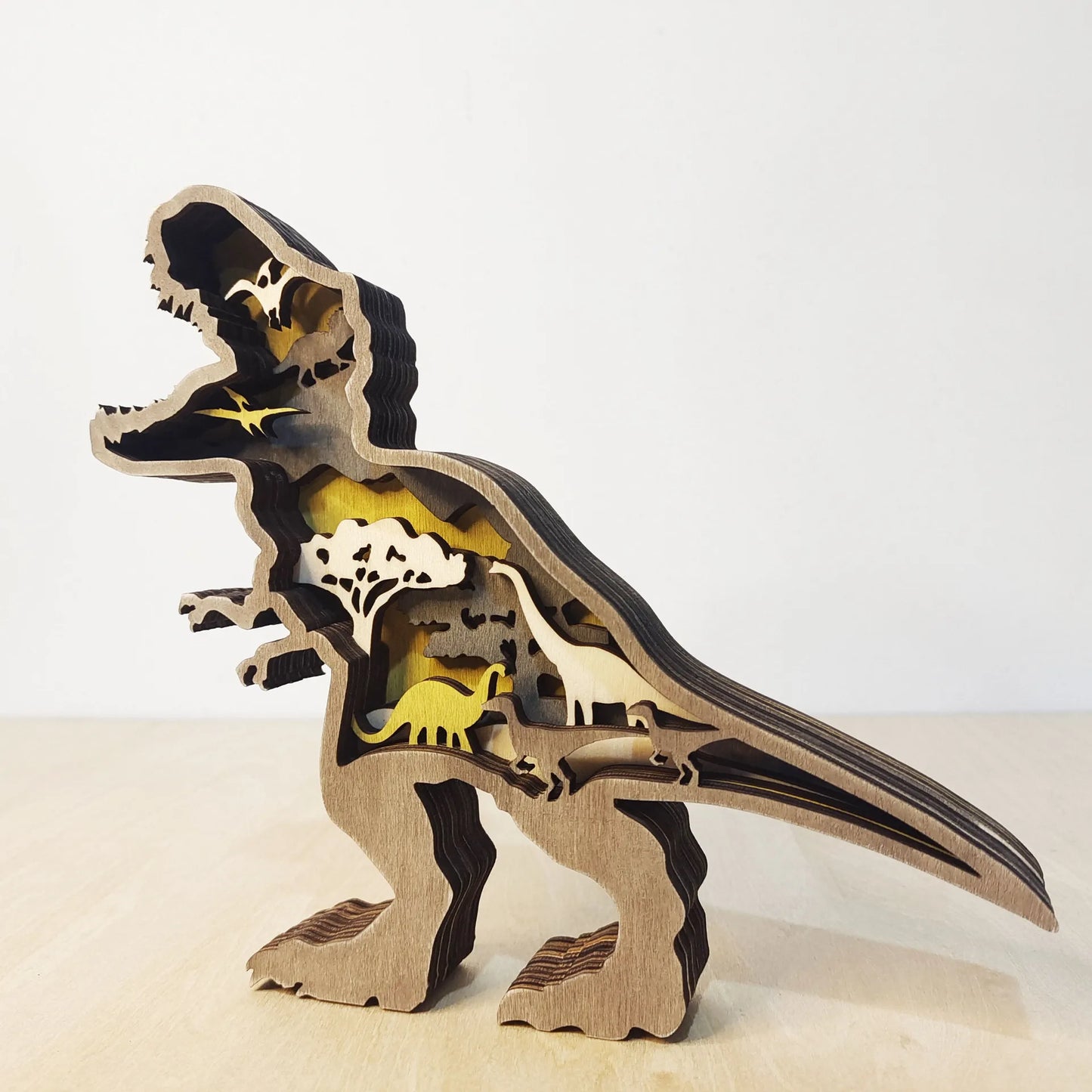 Wooden Dinosaur Light Decoration - Dinosaur Hub