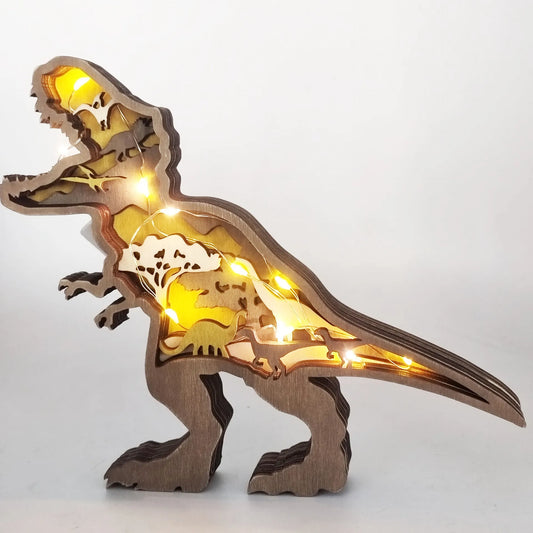 Wooden Dinosaur Light Decoration - Dinosaur Hub
