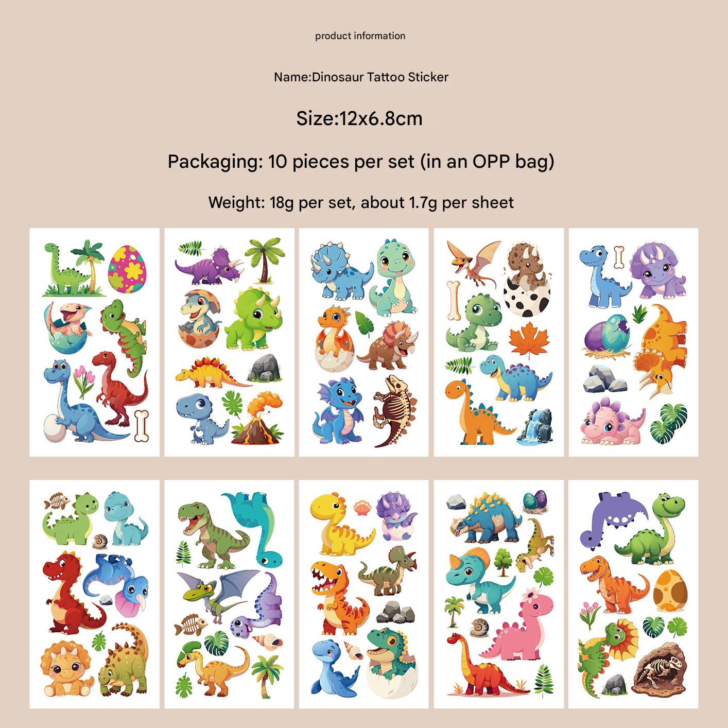 Dinosaur Waterproof Temporary Tattoo Stickers