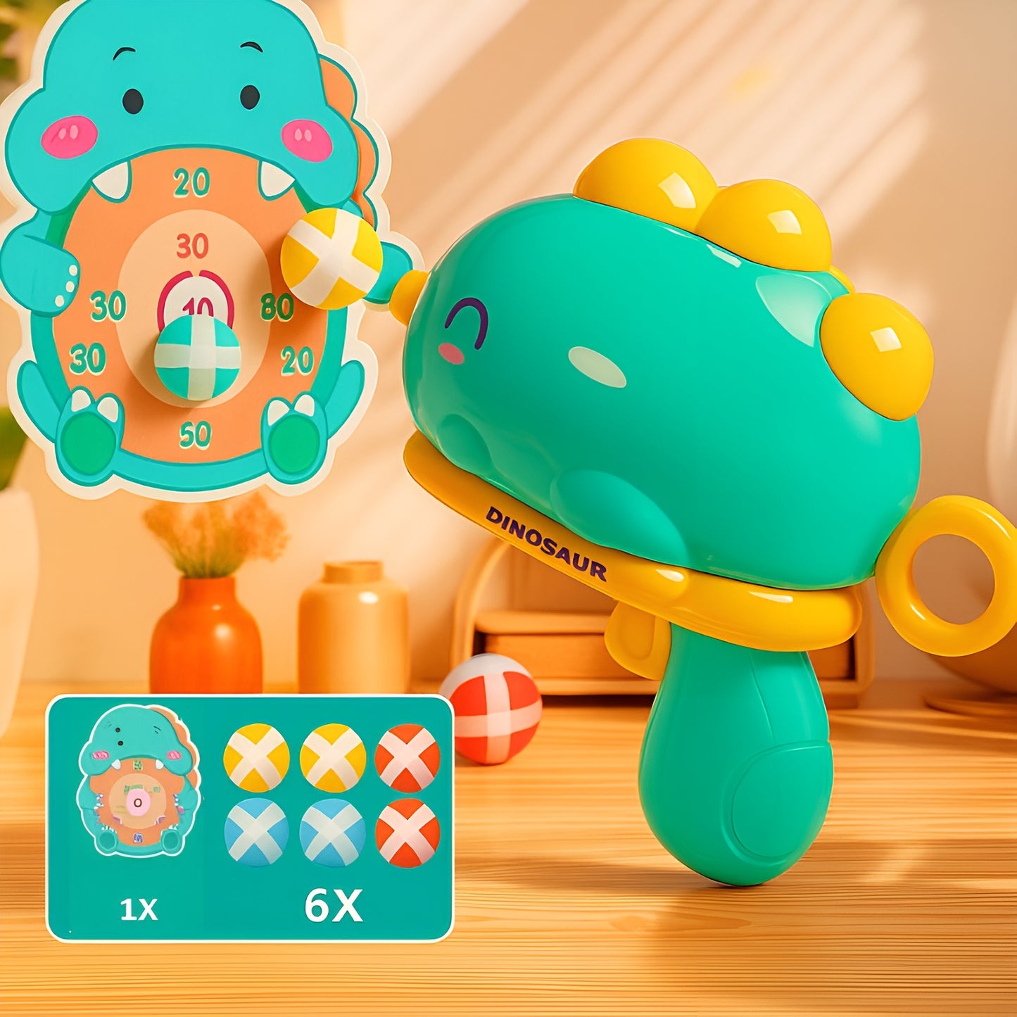 Dinosaur sticky ball gun