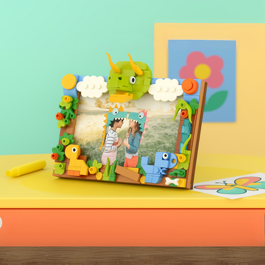 Jaki Dinosaur Building Block Set Triceratops Picture Frame - 199PCS