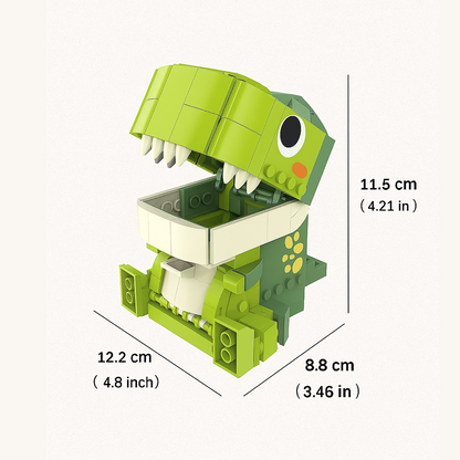 2 in 1 Dinosaur Toys Building Block Birthday Piggy Bank for Kids 5-9 Years