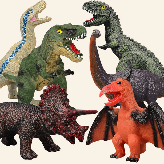 6 Piece Jumbo Dinosaur Toys for Kids 3-5 and Toddlers, Large Soft Dinosaur Toys for Lovers - Perfect Party Favors, Birthday Gifts