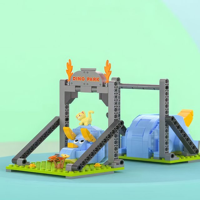 MACTANO Dinosaur Building Block Set Triceratops Bookend - 277PCS