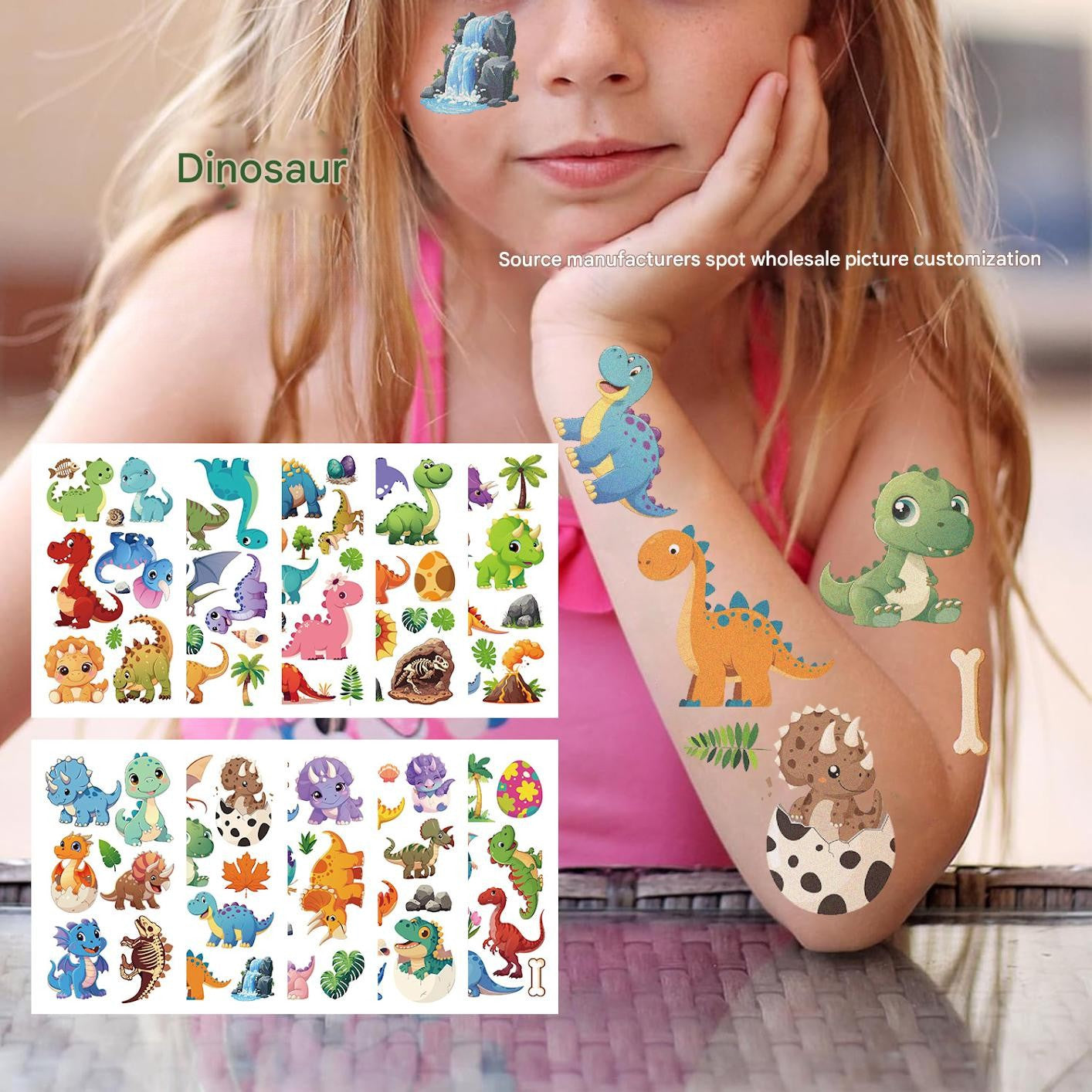 Dinosaur Waterproof Temporary Tattoo Stickers