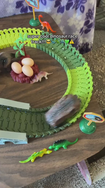 Cross-border electric versatile free combination splicing DIY rotating roller coaster dinosaur train race track